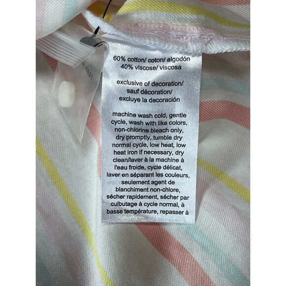 NWT Womens Tommy Hilfiger Striped Short Sleeve Button Down Blouse Size XL - Picture 7 of 8